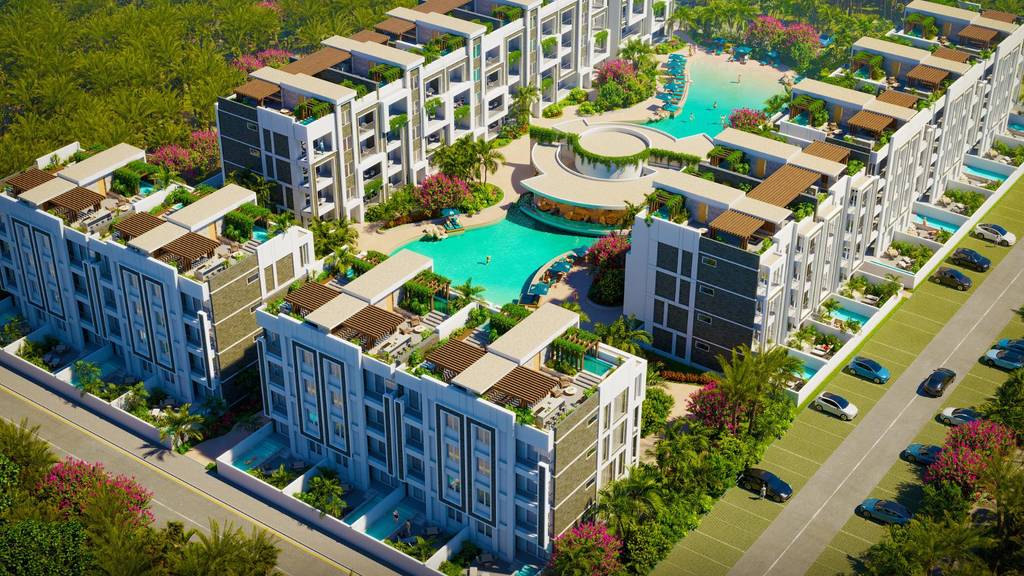 Apartamentos modernos en Bávaro con acceso a playa y entorno residencial